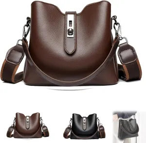 2025 Three Straps Bucket Bag for Women, Stylish Crossbody & Shoulder Bag with Adjustable Wide Strap, Spacious Vintage Design