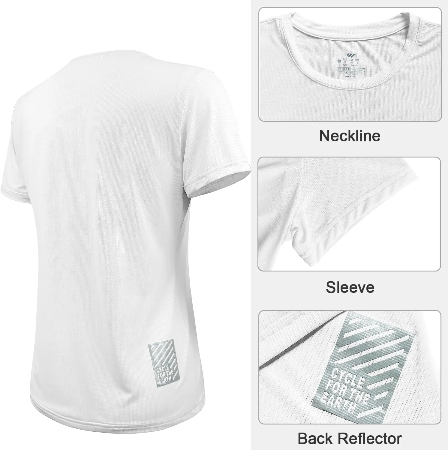 3-5 Pack Workout Shirts Women Running Quick Dry Crew Neck Gym Moisture Wicking T-Shirts Athletic Yoga Tee Top UPF 50 