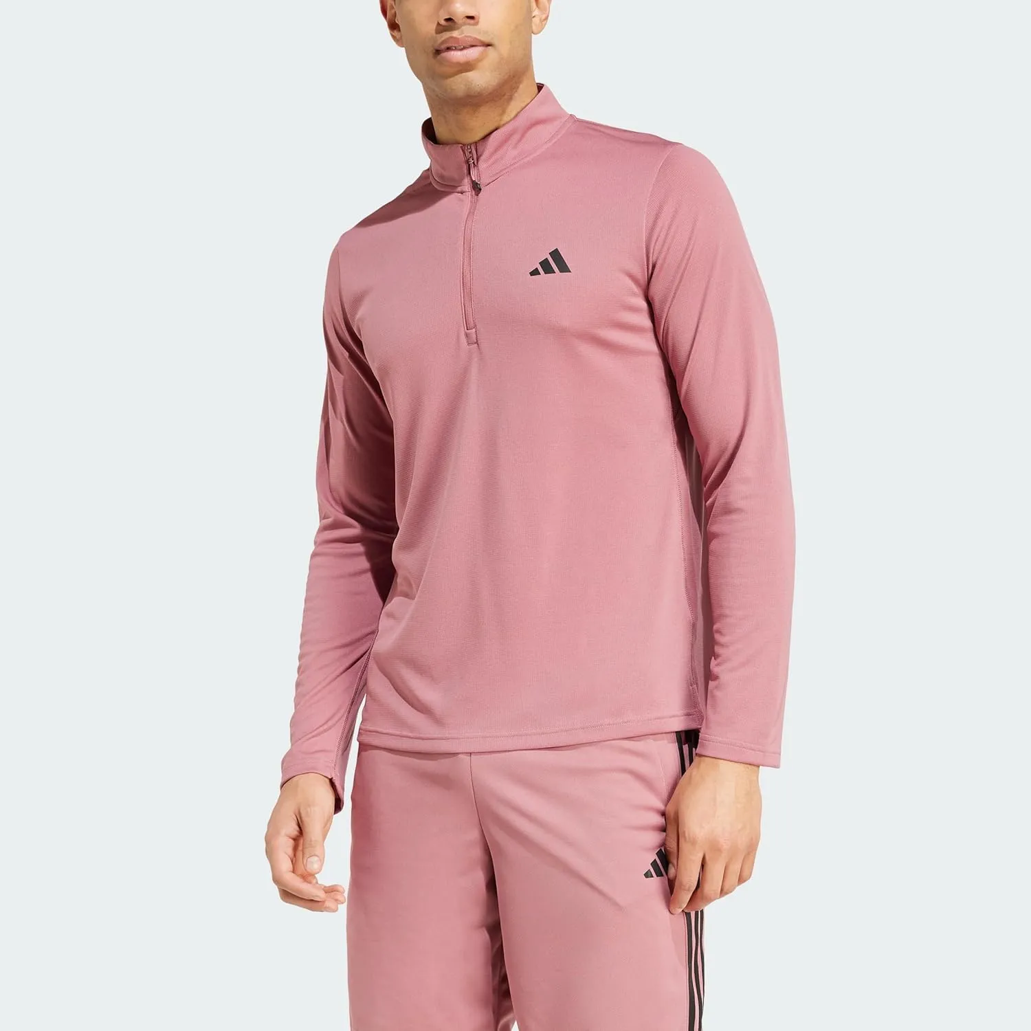 adidas Men's Train Essentials Quarter-Zip Long Sleeve T-Shirt