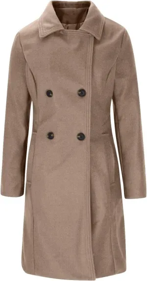 Akklian Women's Dress Coat Turndown Collar Belted Peacoat Trench Coats Trendy Wool Blend Jacket Overcoat Fall Winter 2024