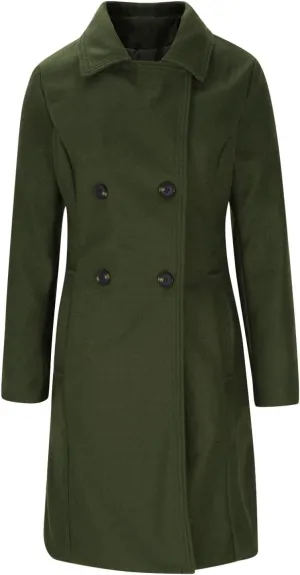 Akklian Women's Dress Coat Turndown Collar Belted Peacoat Trench Coats Trendy Wool Blend Jacket Overcoat Fall Winter 2024