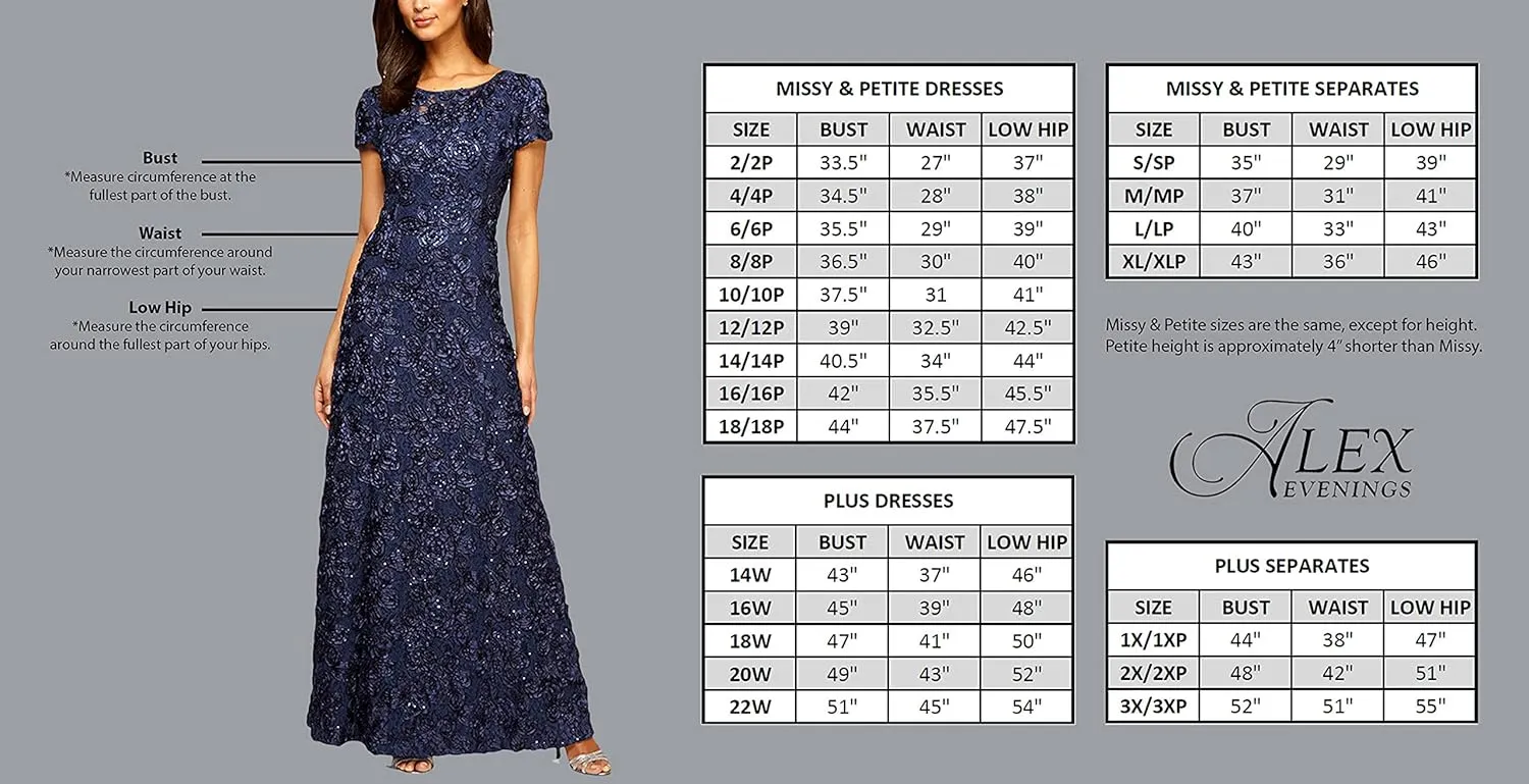 Alex Evenings Women's 2 Piece Tea Length Jacket Dress with Sequin Beaded Trim