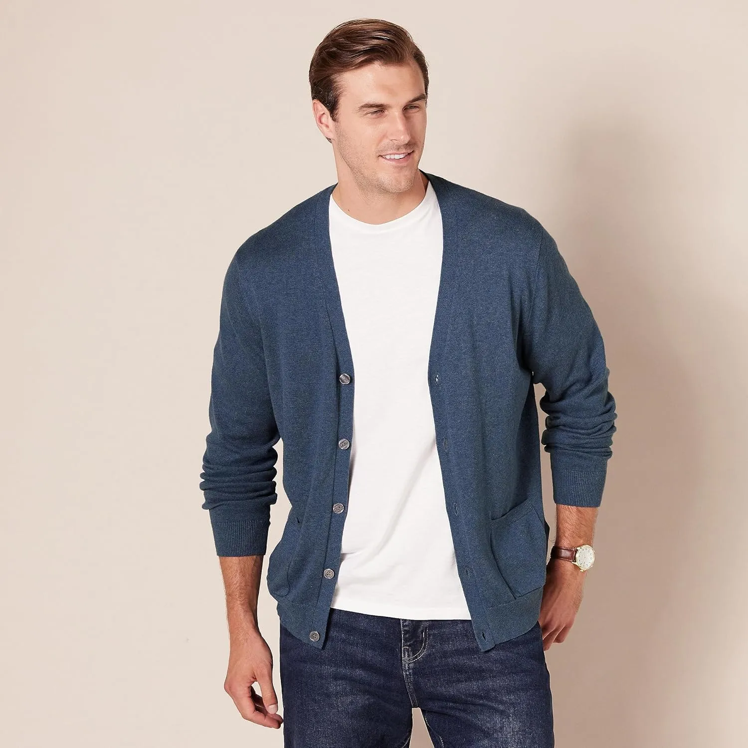 Amazon Essentials Men's Cotton Cardigan Sweater