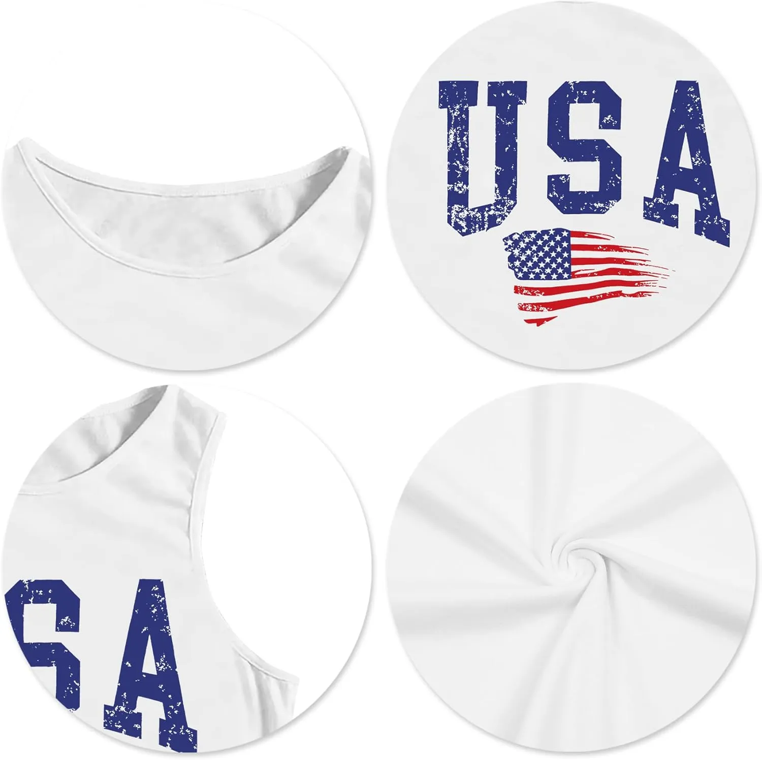 American Flag Crop Tank Tops Women: Patriotic Shirts USA Flag T-Shirt 4th of July Sleeveless Tee Tops