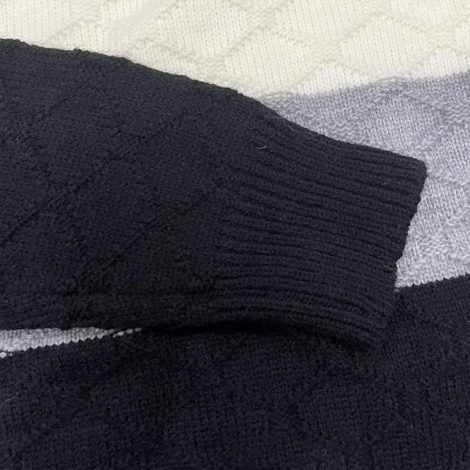 ANCAPELION Womens Casual Sweater Pullover Winter Cozy Long Sleeve Turtleneck Jumpers Color Block Knit Pullover Top Loose Fit