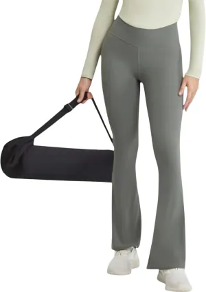 Anna-Kaci Women's High Waist Flare Leggings with Comfortable Stretch Fit