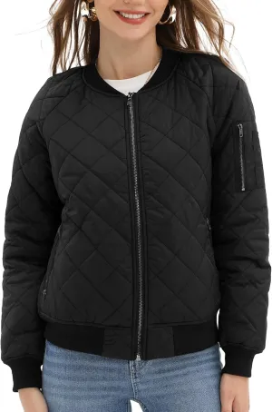 Argstar Women's Quilted Bomber Jakcet with 5 Pockets (XS-XXL)