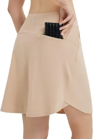 baleaf Skorts for Woman 20" Knee Length Golf Tennis Skirt High Waisted Long Athletic Casual Pockets UPF 50 