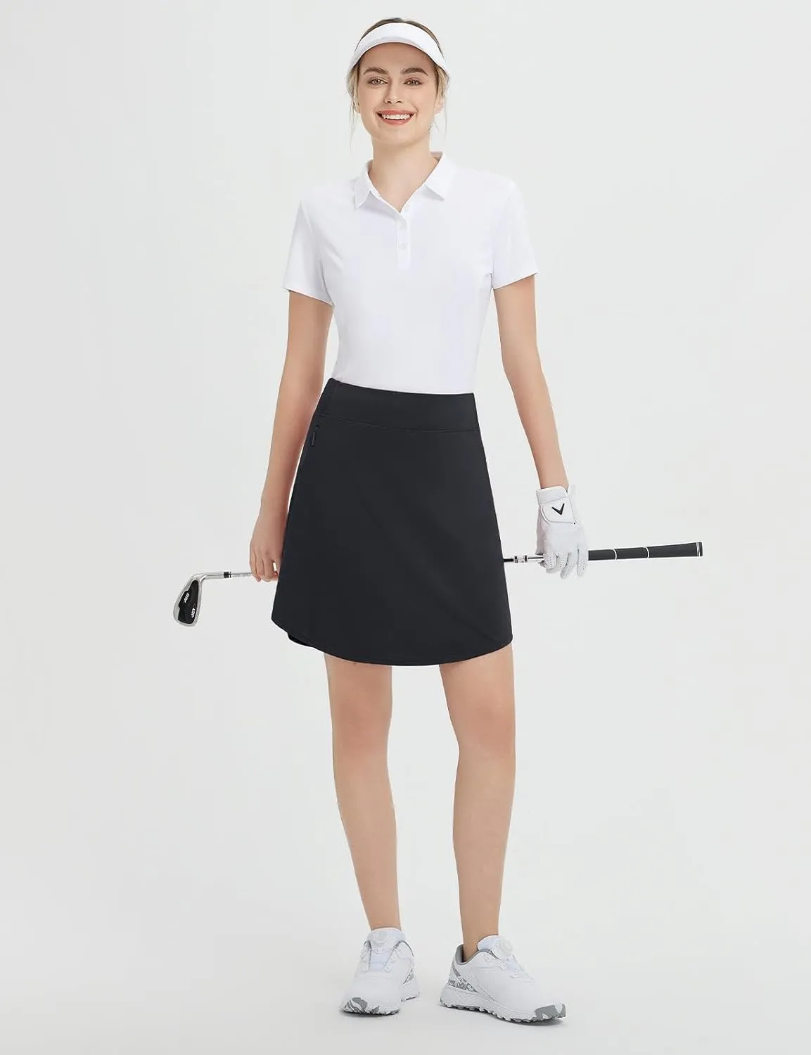 baleaf Skorts for Woman 20" Knee Length Golf Tennis Skirt High Waisted Long Athletic Casual Pockets UPF 50 