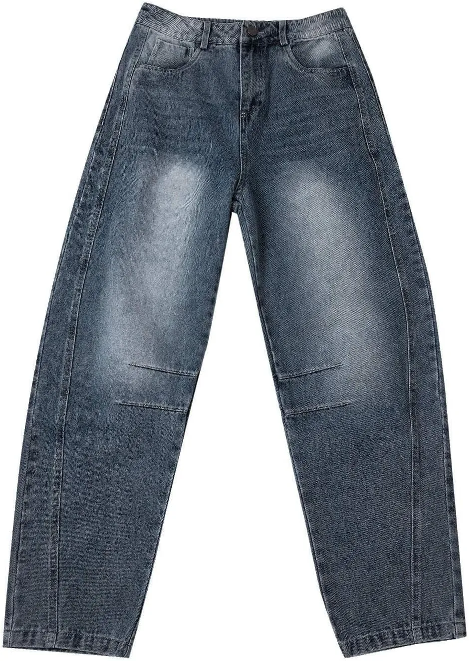 Barrel Jeans Women Petite Length Ankle Wide Leg Pants Y2K Baggy Casual Vintage Boyfriend Mid Rise Harem Denim Pants