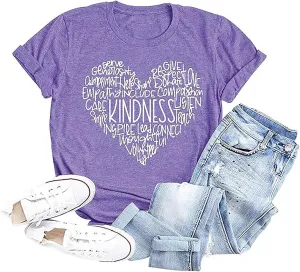 Be Kind Tie Dye T-Shirt for Women Inspirational Graphic Tee Letter Print Casual Short Sleeve Tops