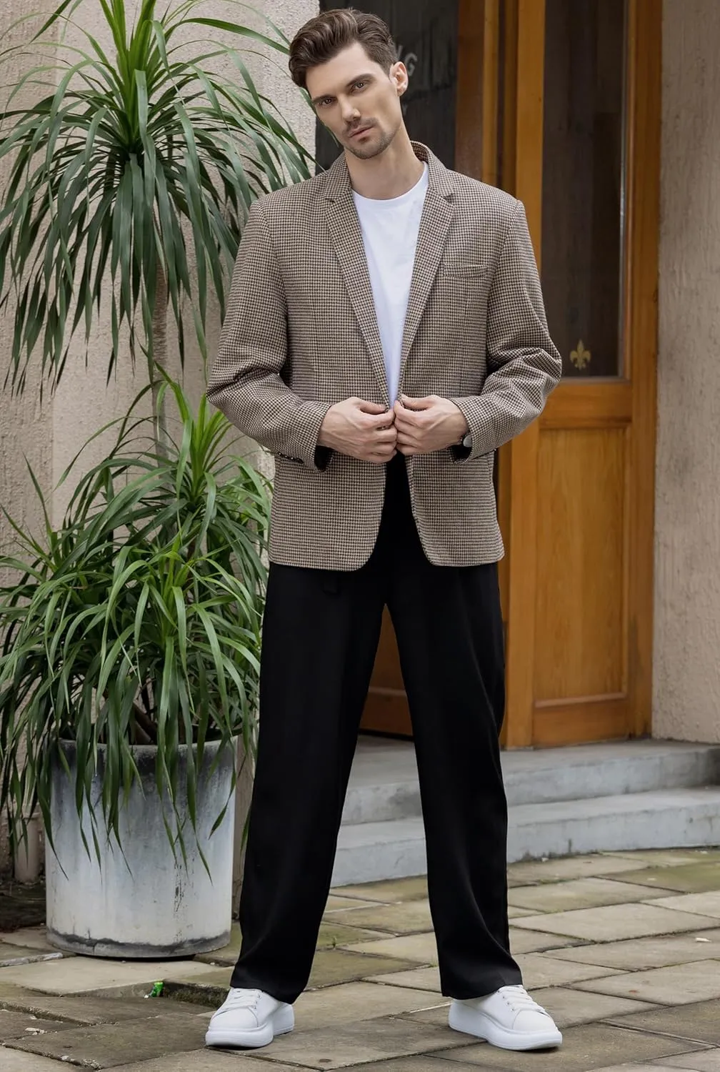 Beninos Men's Casual Blazer Suit Jackets Lightweight Sports Coats One Button
