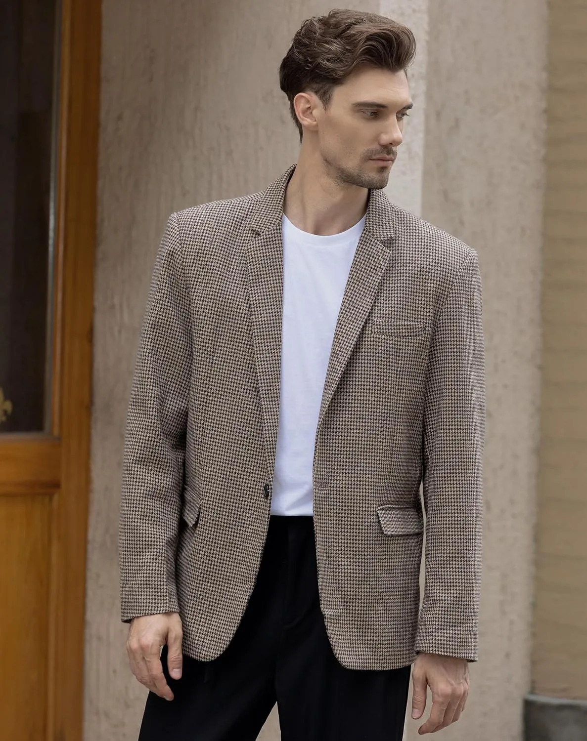 Beninos Men's Casual Blazer Suit Jackets Lightweight Sports Coats One Button