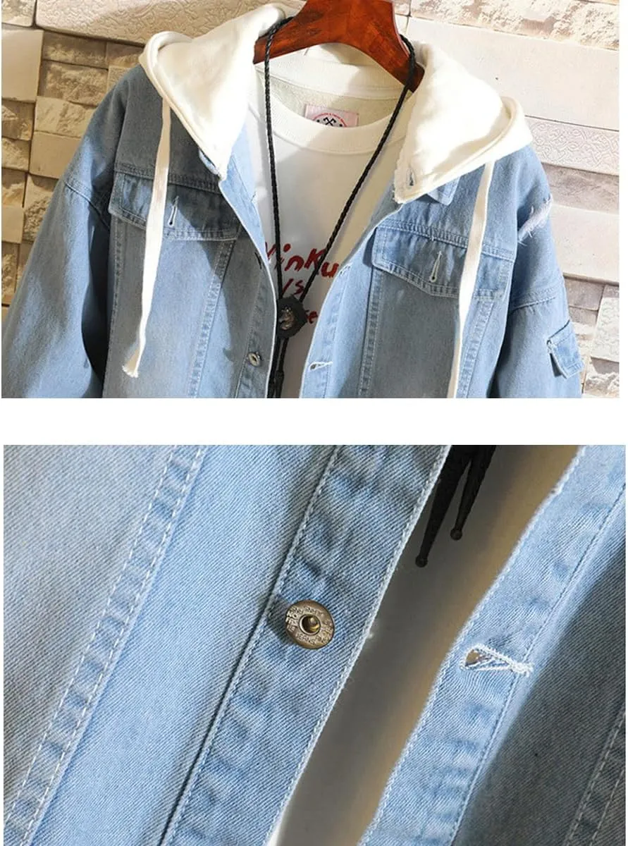 Bizarre Adventure Cosplay Costume Anime Jonathan Joestar Cosplay Jean Jacket Casual Ripped Novelty Coat for Unisex