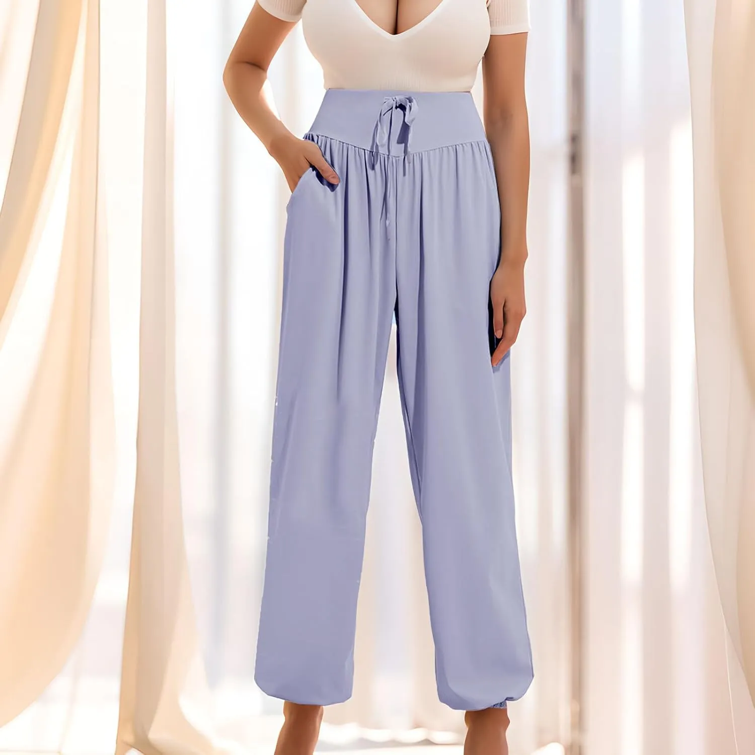 Boho Pants for Women - Hippie Harem Pants Women - Womens Yoga Pants  Ice Silk Sunscreen