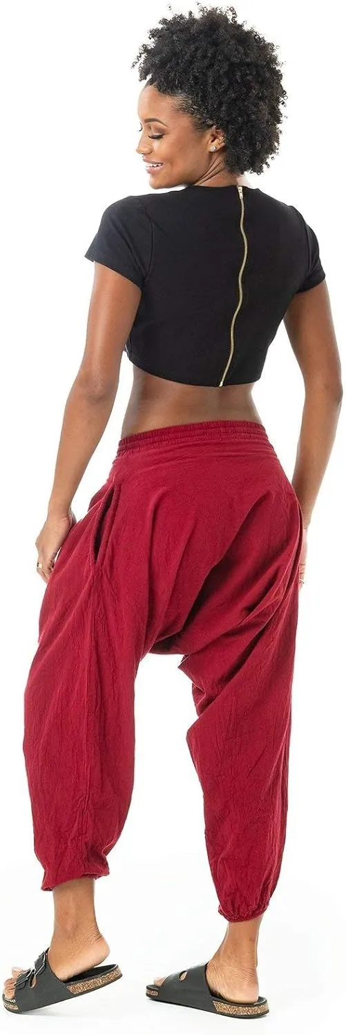 Buddha Pants Savannah Winter Harem Pants | 100% Cotton Boho Pants for Men & Women | Yoga, Casual Wear, Beach, Travel