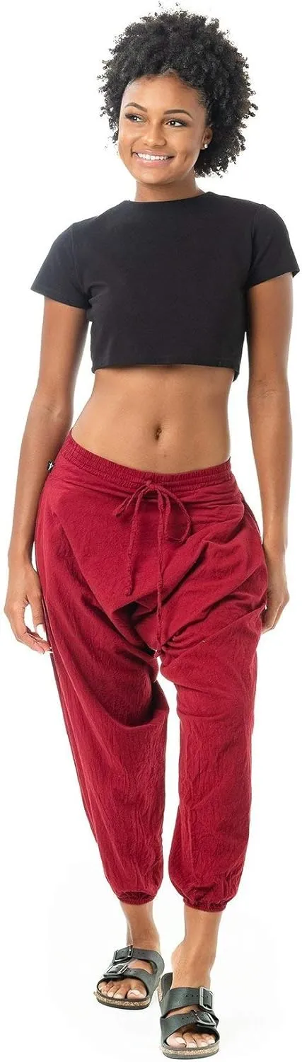 Buddha Pants Savannah Winter Harem Pants | 100% Cotton Boho Pants for Men & Women | Yoga, Casual Wear, Beach, Travel