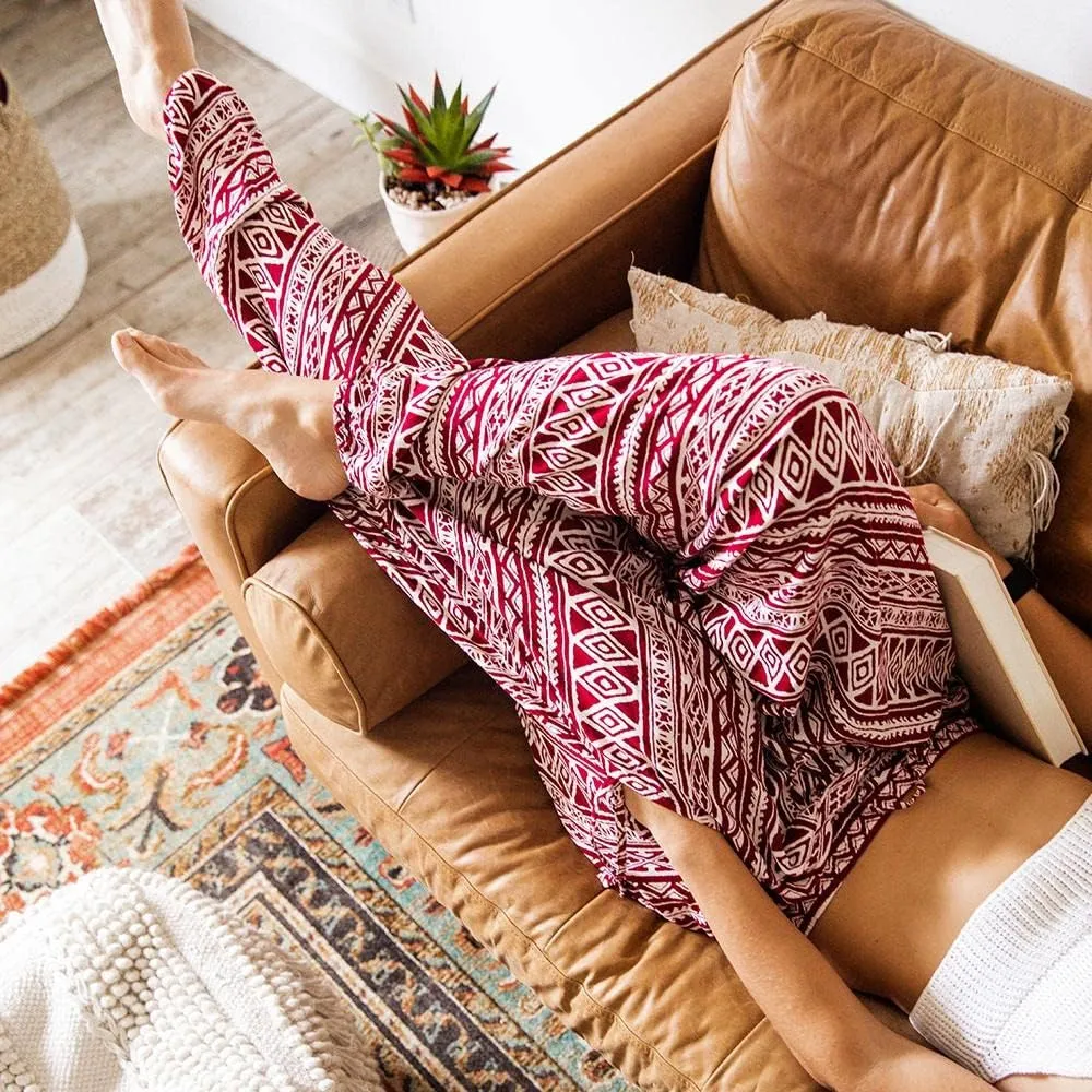Buddha Pants Triangle Tribal Harem Pants | 100% Cotton Boho Pants for Men & Women | Yoga, Casual Wear, Beach, Travel