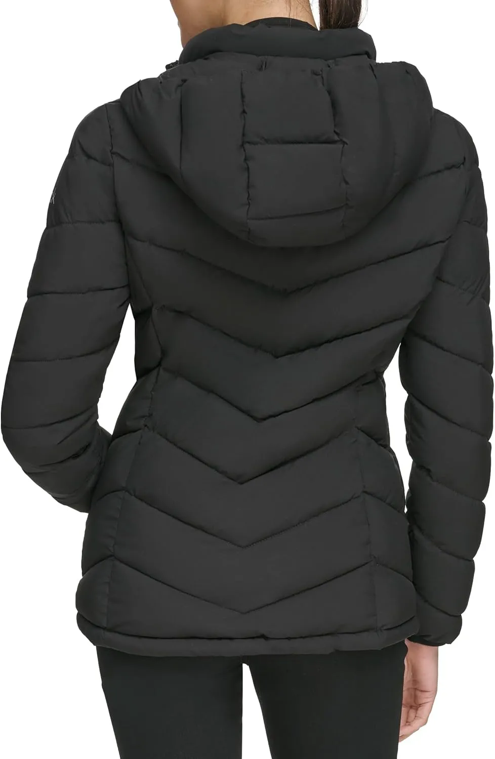 Calvin Klein Women's Everyday Hooded Zip Front Puffer Long Sleeve Coat