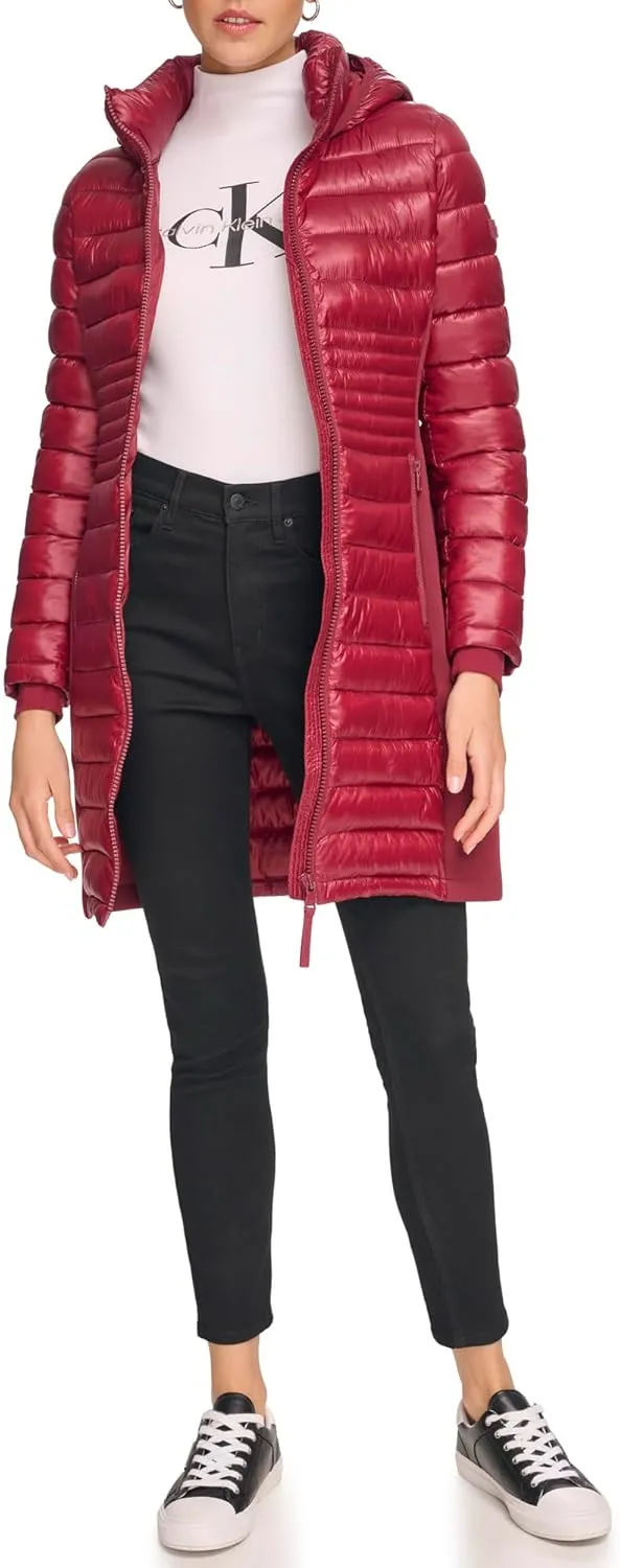 Calvin Klein Women's Long Light-weight Puffer Jacket