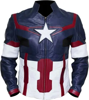 Captian Faux Leather America Super Hero Jacket Movie Design Replica