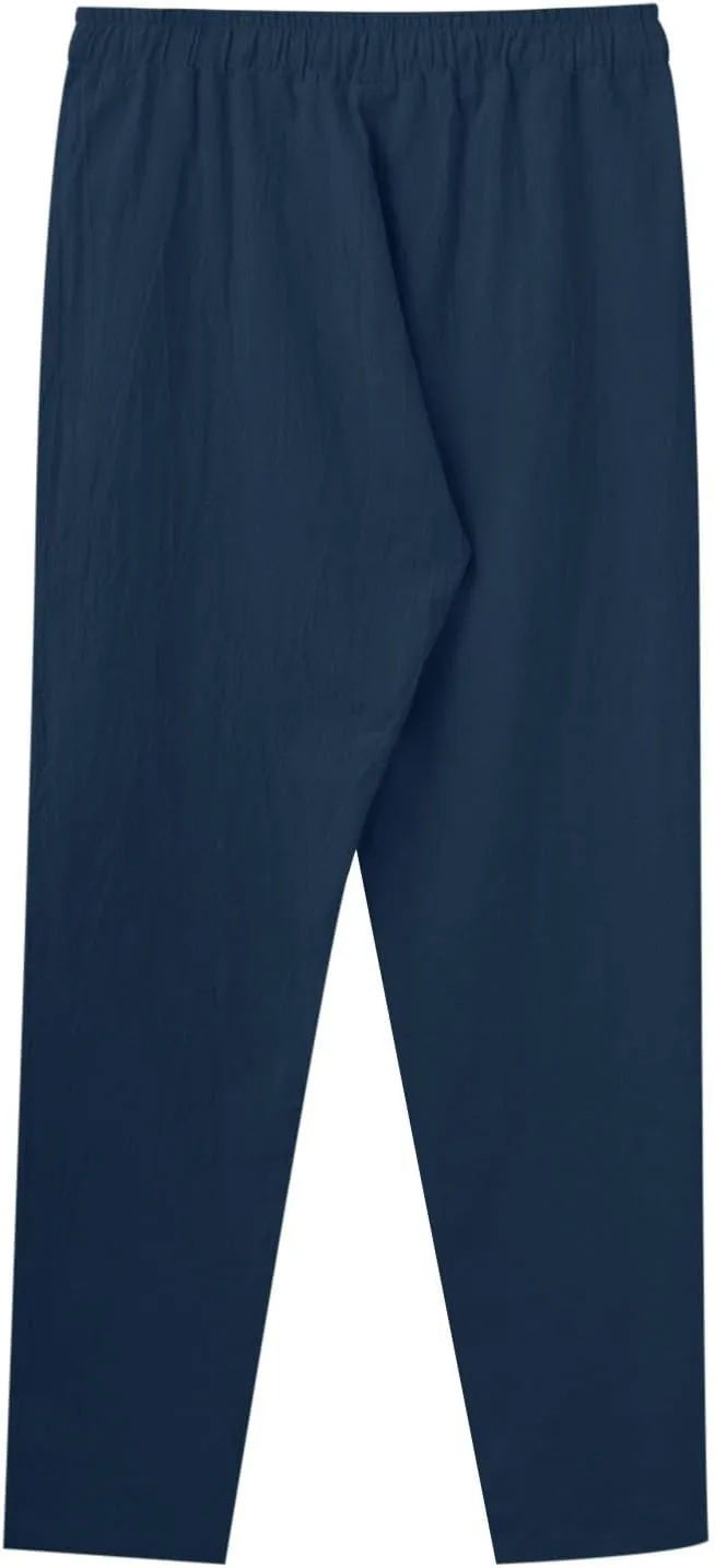 Cargo Work Pant Men Drawstring Waist Casual Pants Fitness Running Workout Sweatpants Baggy Joggers Sweat Pant