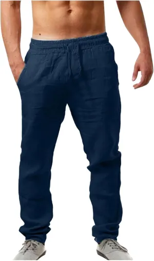Cargo Work Pant Men Drawstring Waist Casual Pants Fitness Running Workout Sweatpants Baggy Joggers Sweat Pant