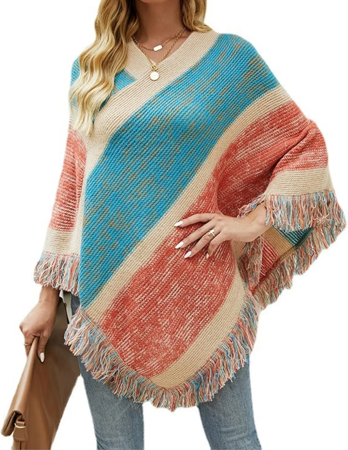 Chic Cardigan Bohemian Poncho | Soft and Comfortable Lightweight Cardigan Poncho | Cute and Stylish Shawl