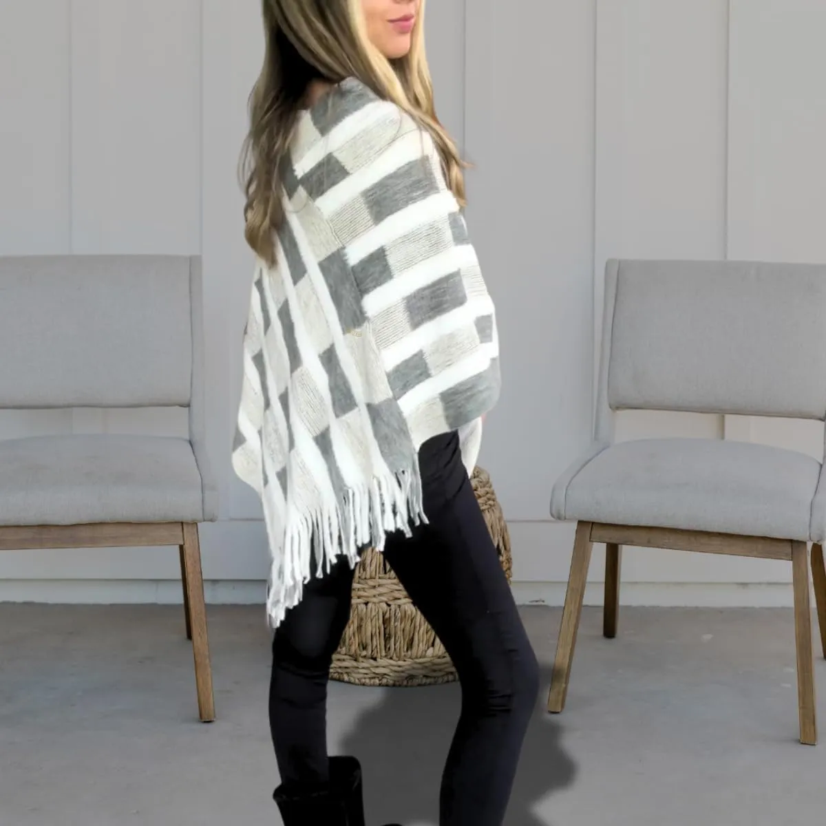 Chic Cardigan Bohemian Poncho | Soft and Comfortable Lightweight Cardigan Poncho | Cute and Stylish Shawl
