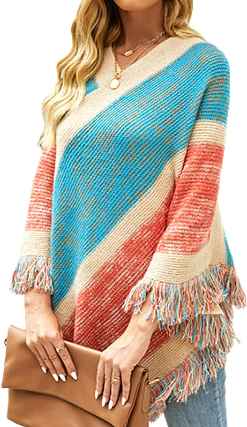 Chic Cardigan Bohemian Poncho | Soft and Comfortable Lightweight Cardigan Poncho | Cute and Stylish Shawl