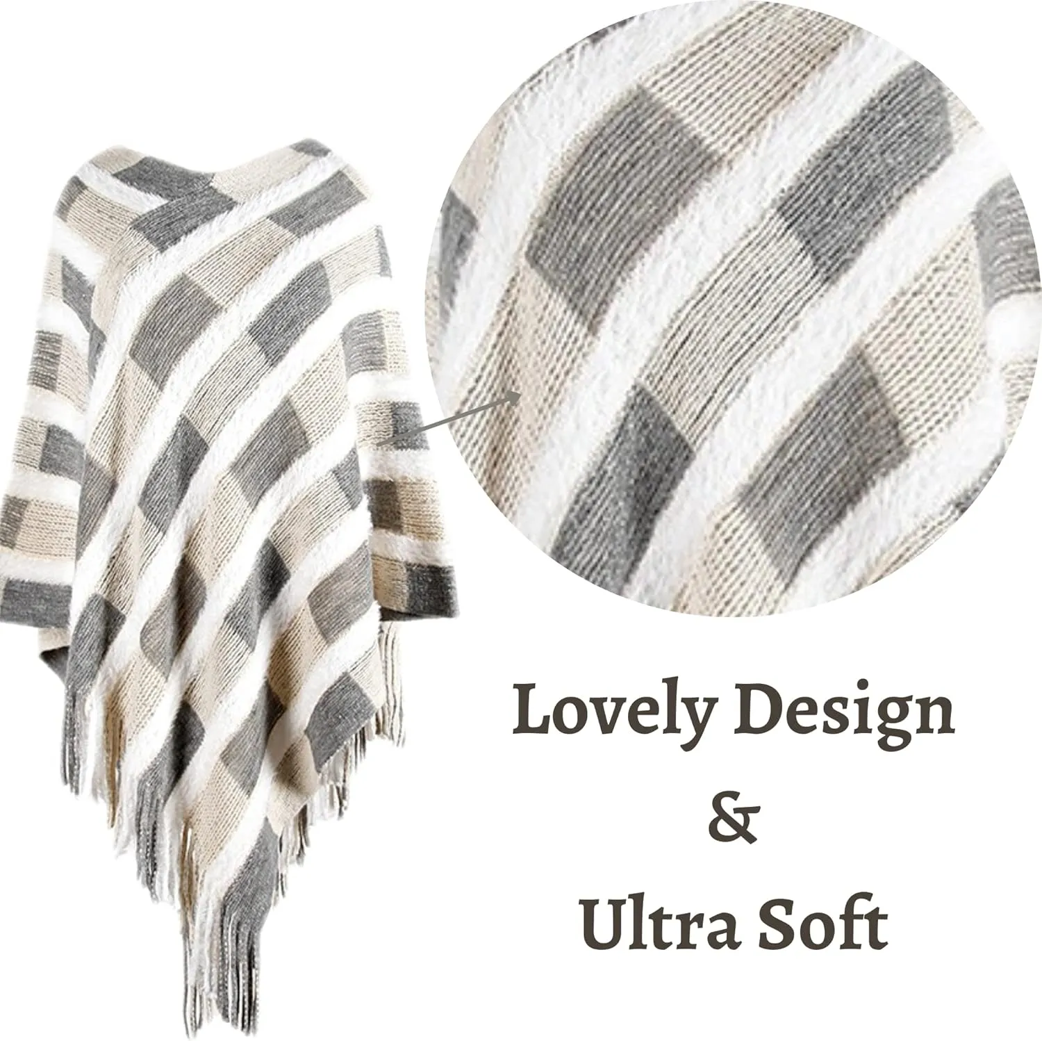 Chic Cardigan Bohemian Poncho | Soft and Comfortable Lightweight Cardigan Poncho | Cute and Stylish Shawl