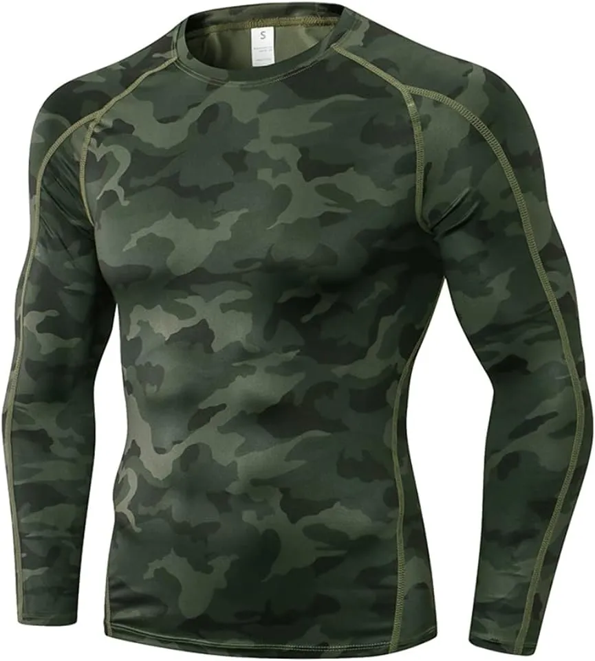 Compression Shirt for Men Workout Long Sleeve T Shirts Athletic Dry Fit Muscle Tops Base Layer for Basketball Gym