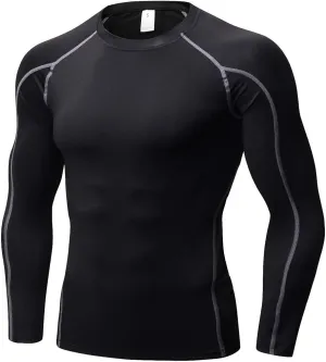 Compression Shirt for Men Workout Long Sleeve T Shirts Athletic Dry Fit Muscle Tops Base Layer for Basketball Gym