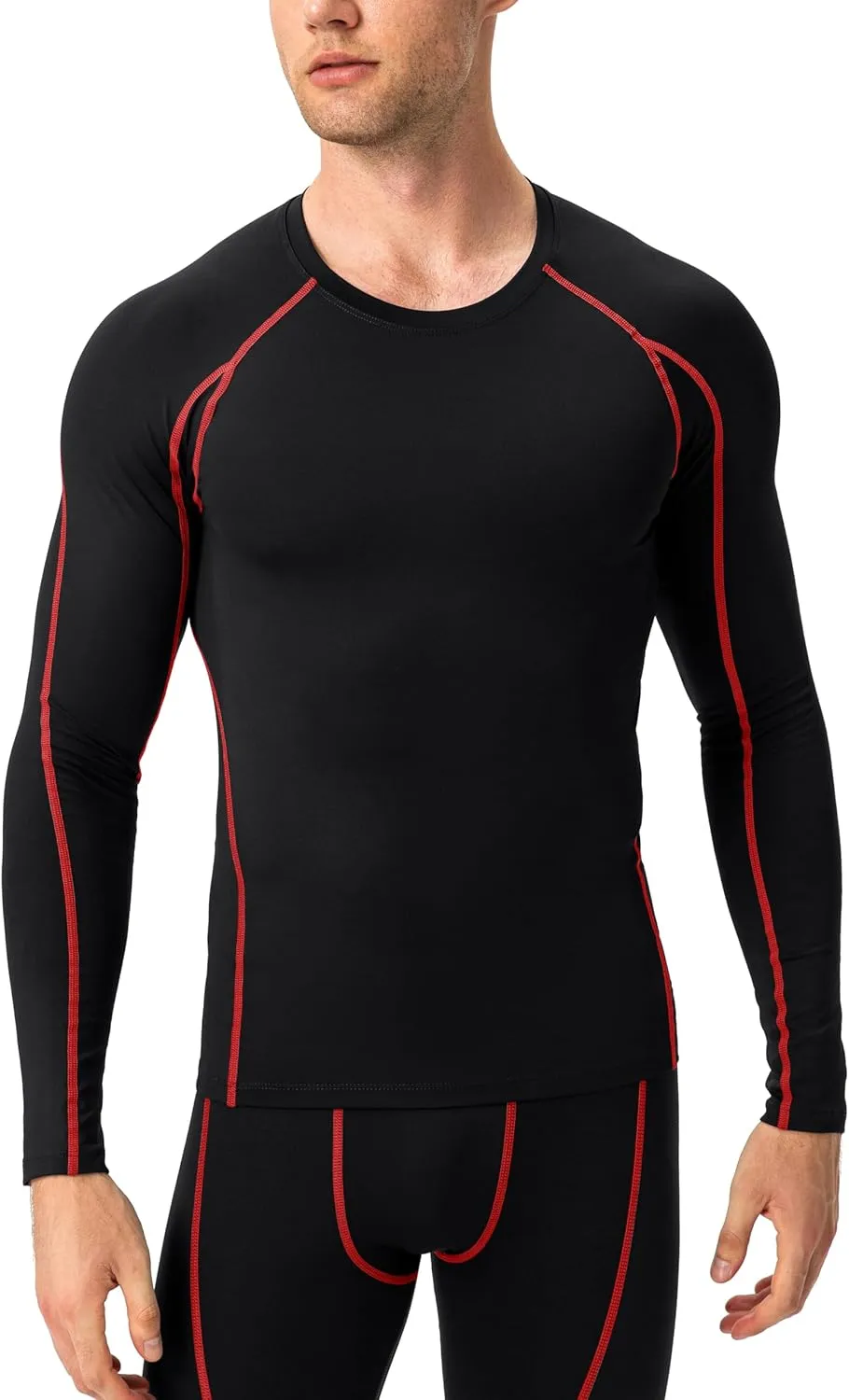 Compression Shirt for Men Workout Long Sleeve T Shirts Athletic Dry Fit Muscle Tops Base Layer for Basketball Gym