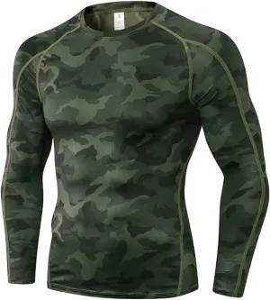 Compression Shirt for Men Workout Long Sleeve T Shirts Athletic Dry Fit Muscle Tops Base Layer for Basketball Gym