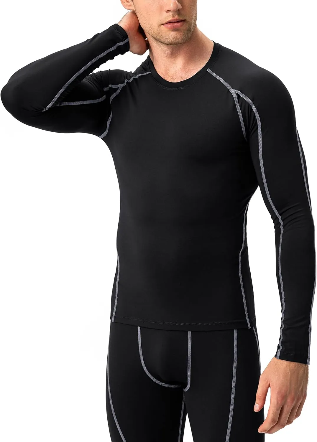 Compression Shirt for Men Workout Long Sleeve T Shirts Athletic Dry Fit Muscle Tops Base Layer for Basketball Gym