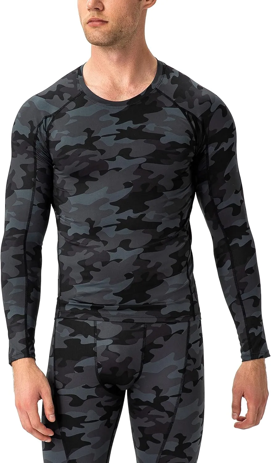 Compression Shirt for Men Workout Long Sleeve T Shirts Athletic Dry Fit Muscle Tops Base Layer for Basketball Gym