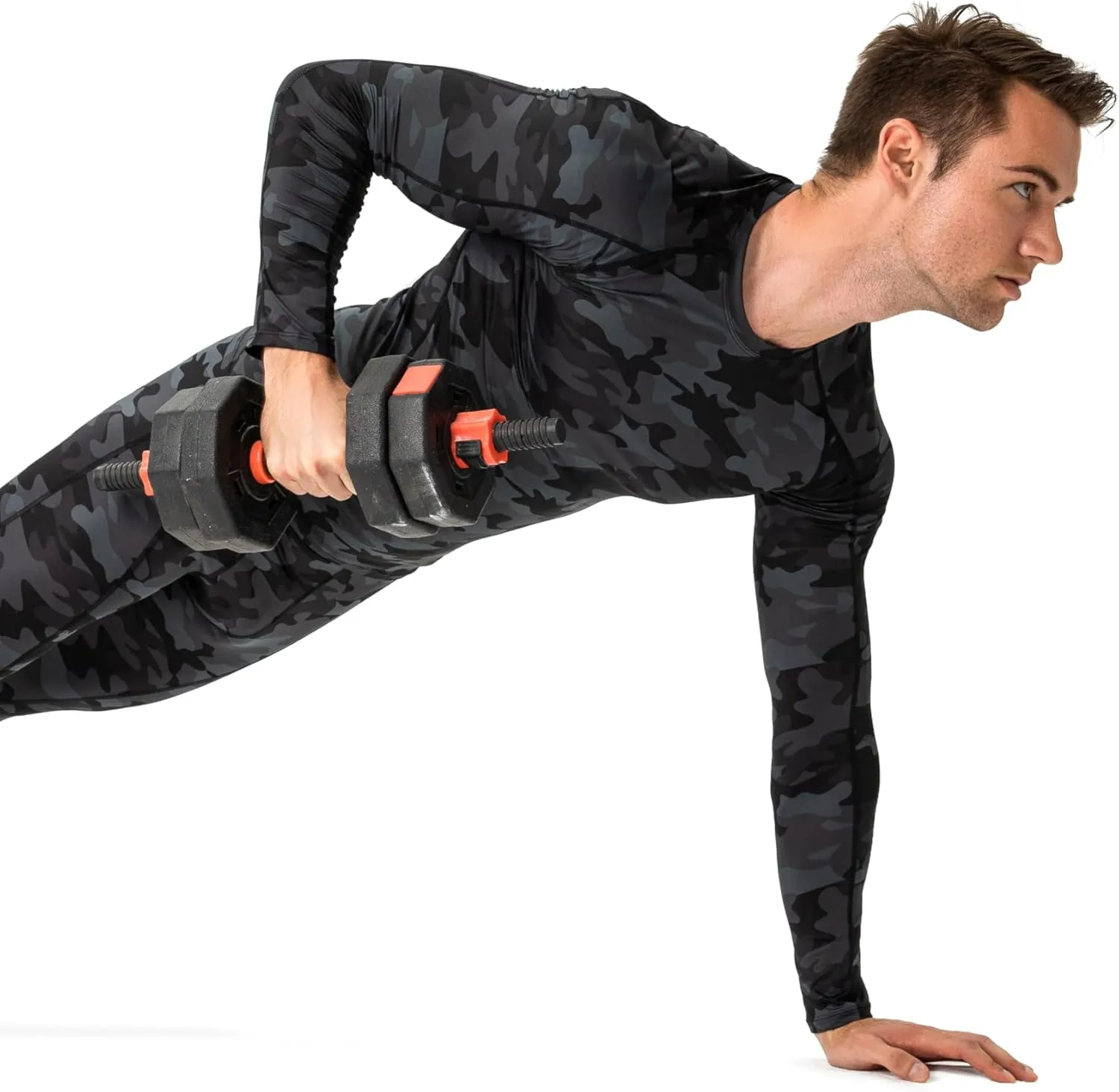 Compression Shirt for Men Workout Long Sleeve T Shirts Athletic Dry Fit Muscle Tops Base Layer for Basketball Gym