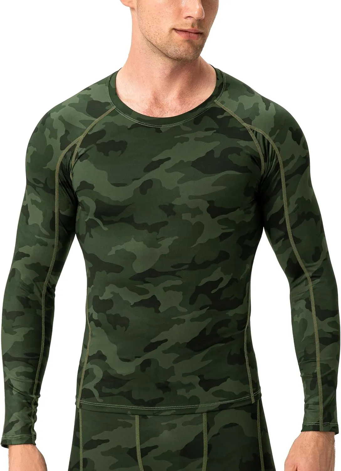 Compression Shirt for Men Workout Long Sleeve T Shirts Athletic Dry Fit Muscle Tops Base Layer for Basketball Gym