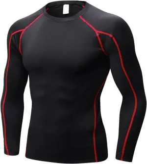 Compression Shirt for Men Workout Long Sleeve T Shirts Athletic Dry Fit Muscle Tops Base Layer for Basketball Gym