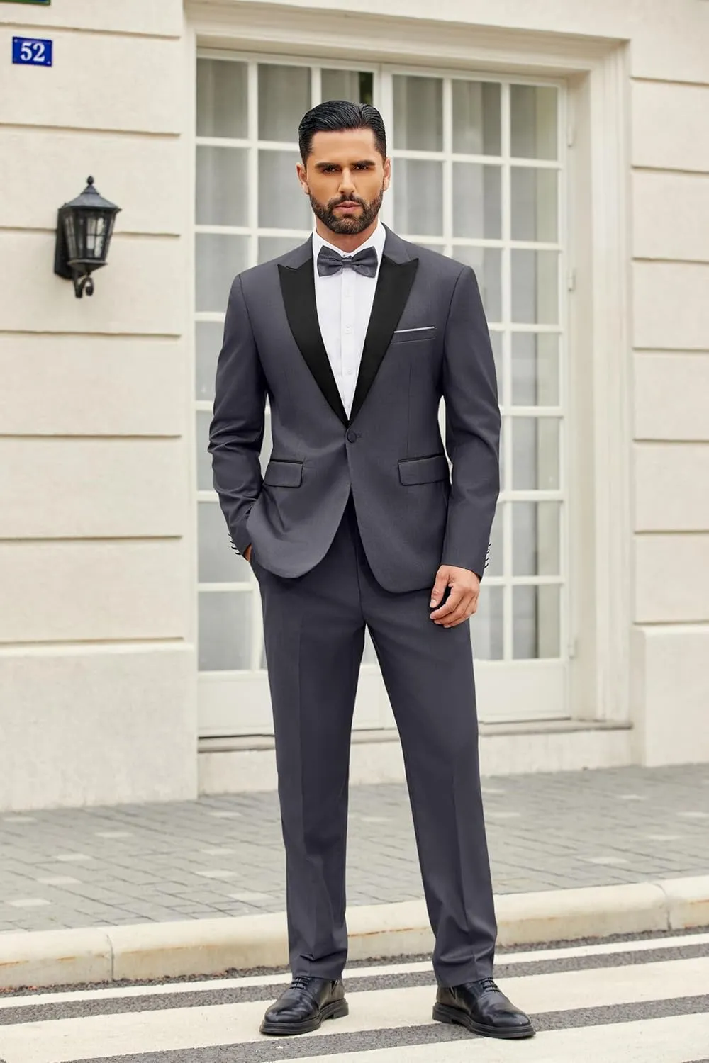 COOFANDY Men's 2 Piece Suit Casual Slim Fit Suits One Button Blazer Jacket Pants for Wedding Prom