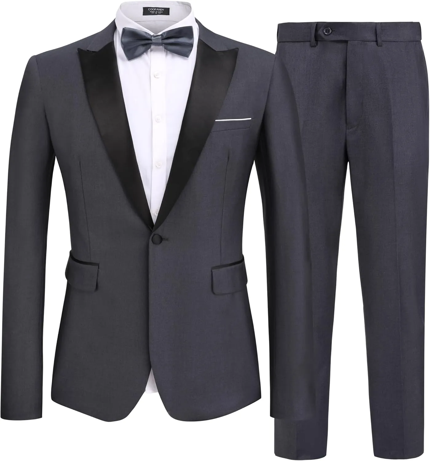 COOFANDY Men's 2 Piece Suit Casual Slim Fit Suits One Button Blazer Jacket Pants for Wedding Prom