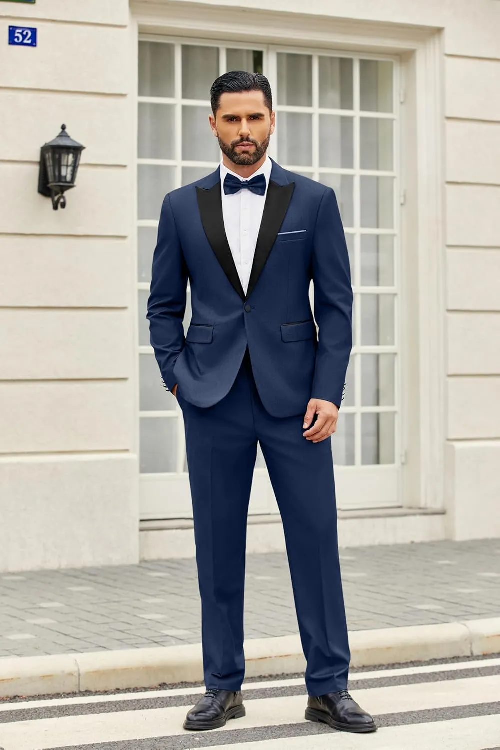 COOFANDY Men's 2 Piece Suit Casual Slim Fit Suits One Button Blazer Jacket Pants for Wedding Prom