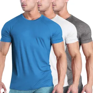 COOFANDY Men's 3 Pack Workout T Shirts Short Sleeve Gym Bodybuilding Muscle Shirt Base Layer Fitness Tee Tops