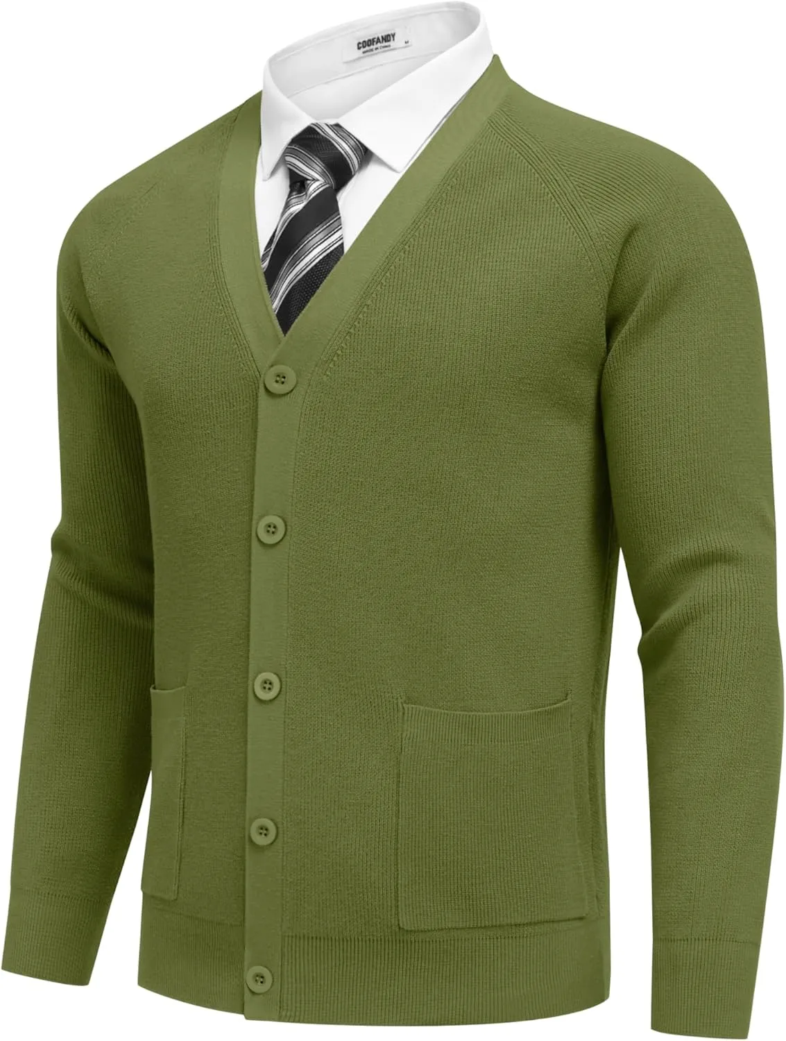 COOFANDY Men's Cardigan Sweaters with Button Lightweight Casual V Neck Long Sleeve Pockets Knitted Sweater