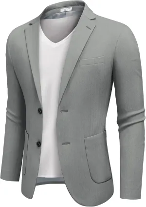 COOFANDY Men's Casual Knit Blazer Suit Jacket Lightweight Sport Coats Two Button