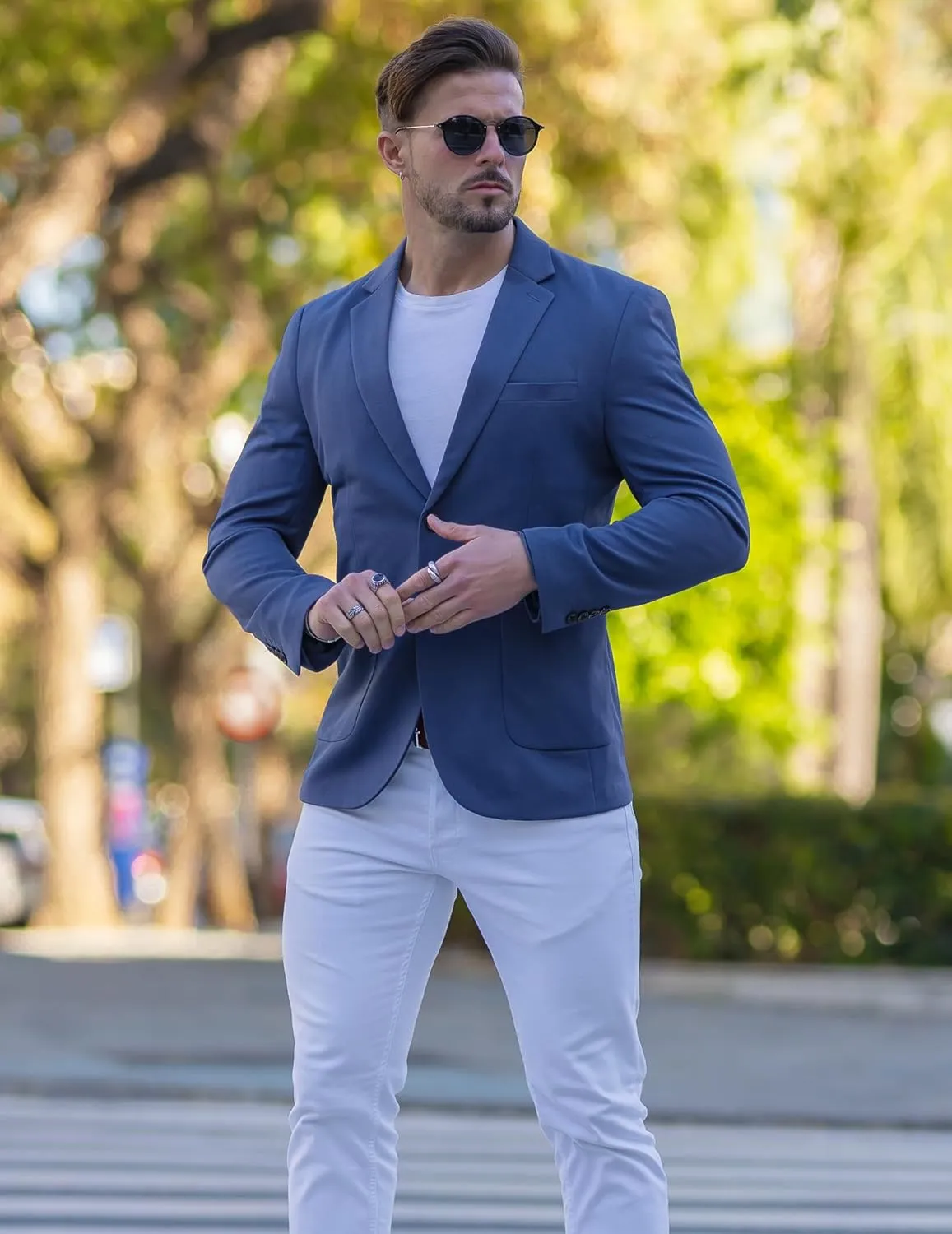 COOFANDY Men's Casual Knit Blazer Suit Jacket Lightweight Sport Coats Two Button