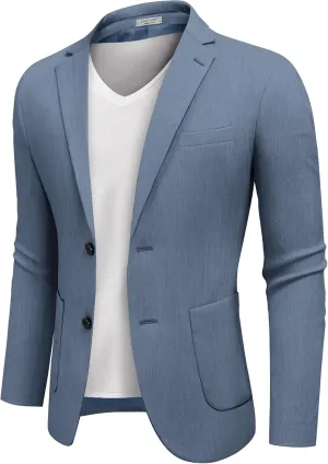 COOFANDY Men's Casual Knit Blazer Suit Jacket Lightweight Sport Coats Two Button