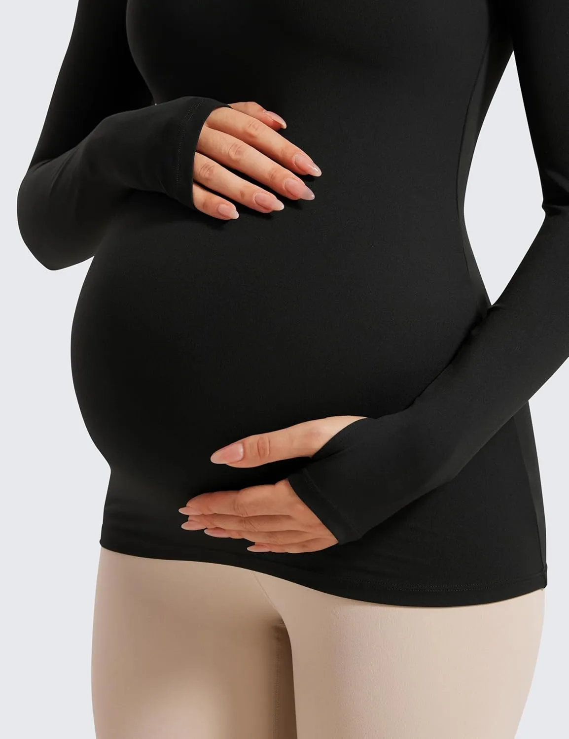 CRZ YOGA Womens Butterluxe Long Sleeve Maternity Tops Crewneck Pregnancy Basic Shirts Soft Athletic Yoga Casual Tee Blouses