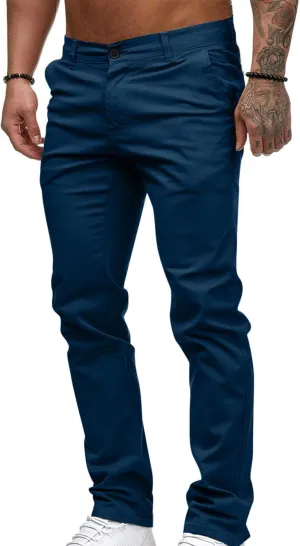 Ctreela Mens Slim Fit Work Pants Slacks Low Rise Dressy Casual Tapered Trousers Flat Front Plus Size Dress Suit Pants S-4XL